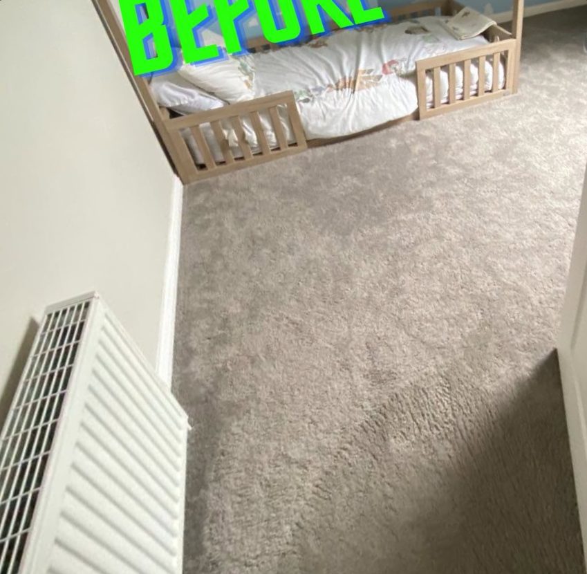 Bedroom carpet before cleaning
