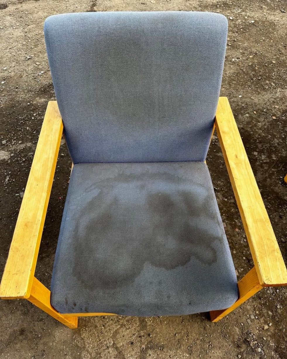 Office armchair before cleaning