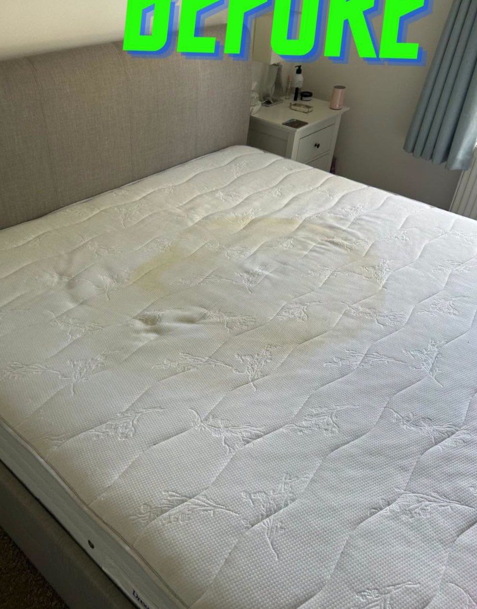 Mattress before cleaning