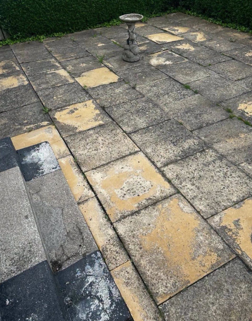 Paving slabs before cleaning