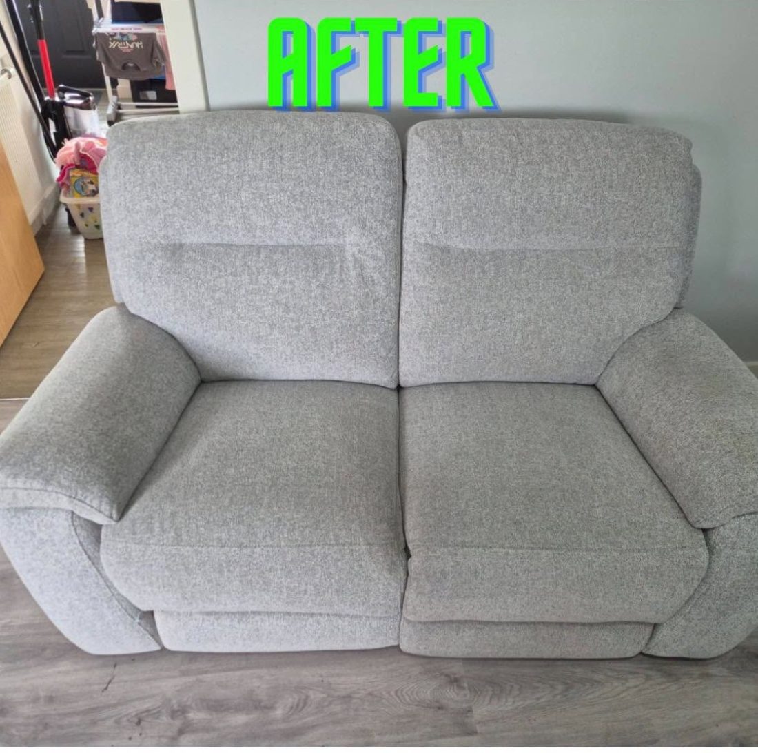 Two-seater sofa after cleaning by Saltire Carpet Cleaning